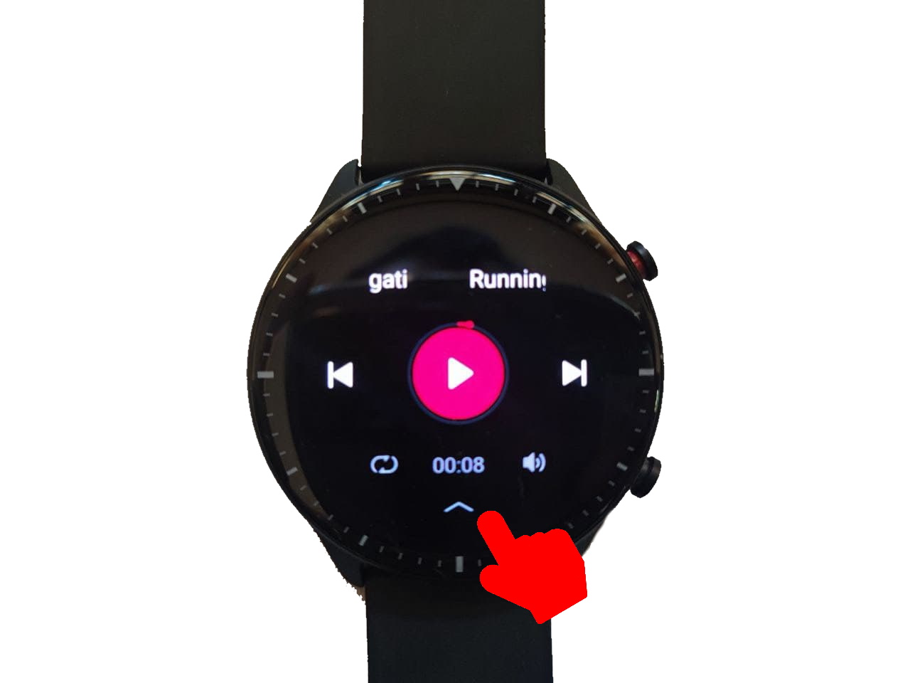 Watch music player, tap the more option button